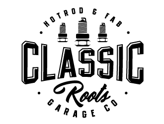 Classic Roots Garage Co. - Hotrod & Fab logo design by Ultimatum