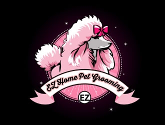 EZ HOME PET GROOMING logo design by LogoInvent