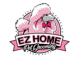 EZ HOME PET GROOMING logo design by DreamLogoDesign