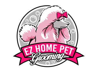 EZ HOME PET GROOMING logo design by DreamLogoDesign