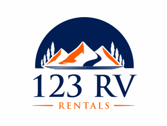123 RV RENTALS logo design by santrie