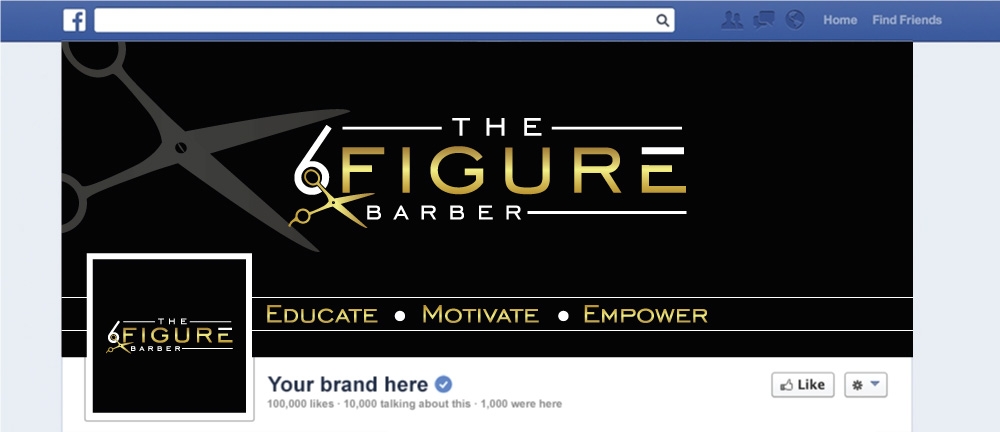 The 6 Figure Barber logo design by Boomstudioz