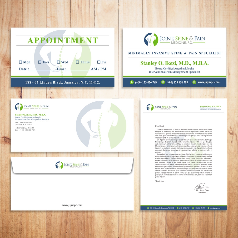 Joint, Spine & Pain Medicine, P.C. logo design by Kindo