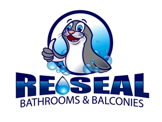 RE-SEAL BATHROOMS & BALCONIES logo design by DreamLogoDesign