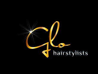 glo hairstylists  logo design by Marianne
