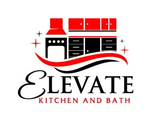 Elevate Kitchen and Bath  logo design by ElonStark