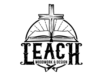Leach Woodwork & Design logo design by DreamLogoDesign