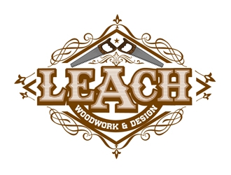 Leach Woodwork & Design logo design by DreamLogoDesign