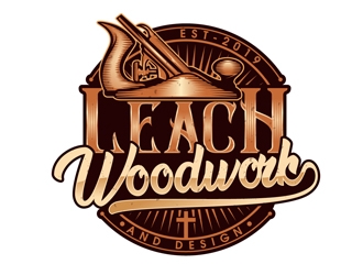 Leach Woodwork & Design logo design by DreamLogoDesign