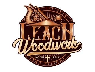 Leach Woodwork & Design logo design by DreamLogoDesign