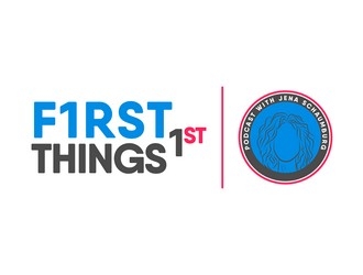 First things first podcast with Jena Schaumburg logo design by ksantirg