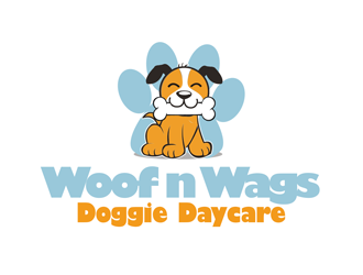 Woof n Wags Doggie Daycare logo design by kunejo