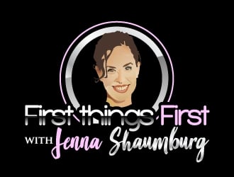 First things first podcast with Jena Schaumburg logo design by samuraiXcreations