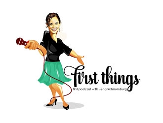 First things first podcast with Jena Schaumburg logo design by Suvendu
