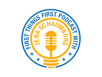 First things first podcast with Jena Schaumburg logo design by maseru