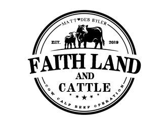 Faith land and cattle  logo design by nikkl