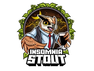 Insomnia Stout logo design by DreamLogoDesign