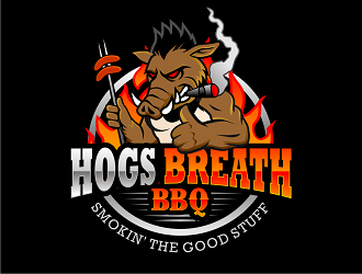 HOGS BREATH BBQ  logo design by haze