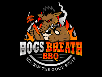 HOGS BREATH BBQ  logo design by haze