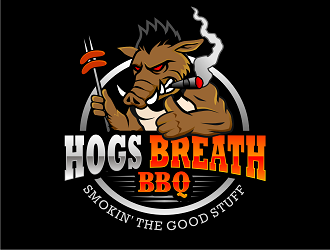 HOGS BREATH BBQ  logo design by haze