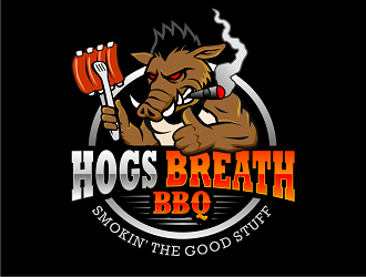 HOGS BREATH BBQ  logo design by haze