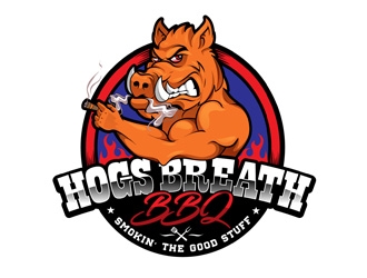 HOGS BREATH BBQ  logo design by DreamLogoDesign