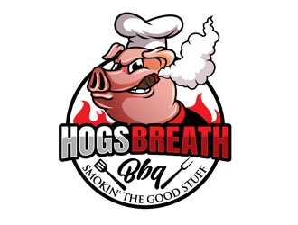 HOGS BREATH BBQ  logo design by DreamLogoDesign