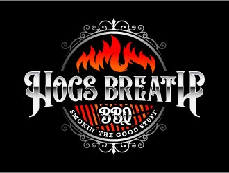HOGS BREATH BBQ  logo design by daywalker
