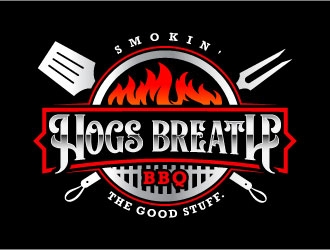 HOGS BREATH BBQ  logo design by daywalker
