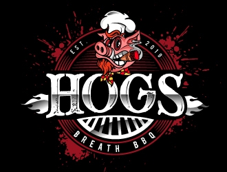 HOGS BREATH BBQ  logo design by Suvendu
