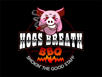 HOGS BREATH BBQ  logo design by coco