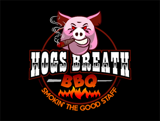HOGS BREATH BBQ  logo design by coco