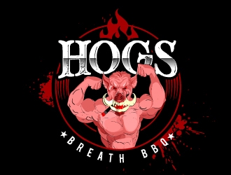 HOGS BREATH BBQ  logo design by Suvendu