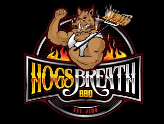 HOGS BREATH BBQ  logo design by REDCROW
