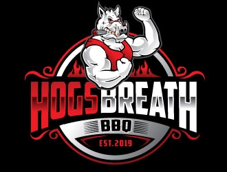 HOGS BREATH BBQ  logo design by REDCROW