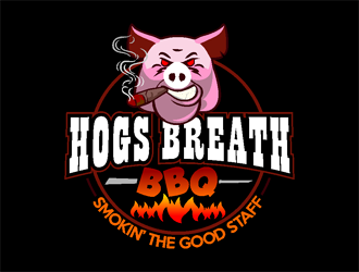 HOGS BREATH BBQ  logo design by coco