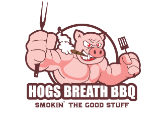 HOGS BREATH BBQ  logo design by schiena