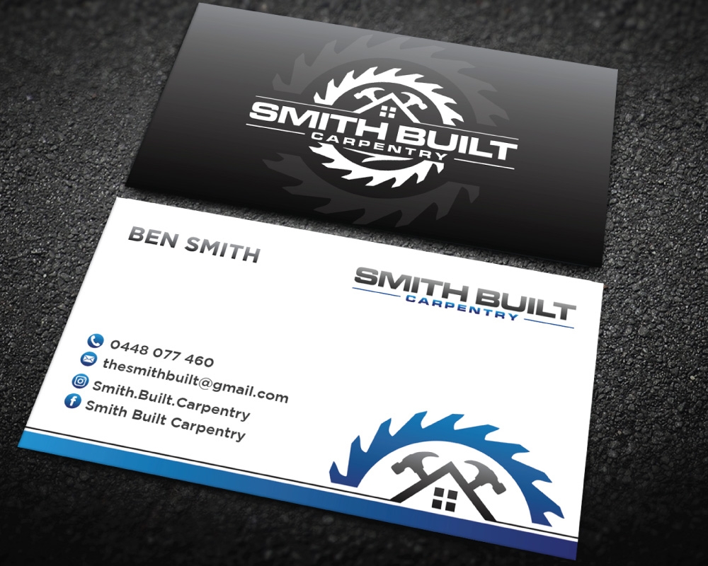 Smith Built Carpentry logo design by Boomstudioz