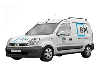 Beyer Mechanical logo design by Greenlight