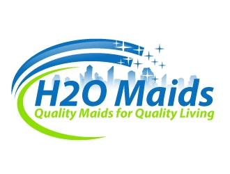 H2O Maids Quality Maids for Quality Living logo design by ElonStark