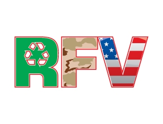Recycle For Veterans (RFV) logo design by IjVb.UnO