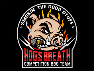 HOGS BREATH BBQ  logo design by Optimus