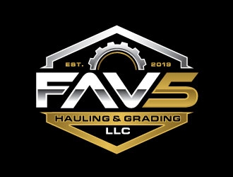 FAV5 Hauling & Grading, LLC logo design by REDCROW