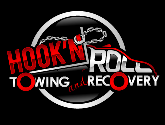 Hook and Roll towing and recovery logo design by THOR_