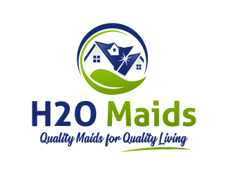 H2O Maids Quality Maids for Quality Living logo design by akilis13