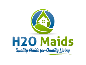 H2O Maids Quality Maids for Quality Living logo design by akilis13