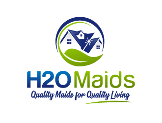 H2O Maids Quality Maids for Quality Living logo design by akilis13