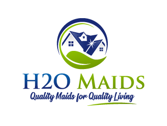 H2O Maids Quality Maids for Quality Living logo design by akilis13