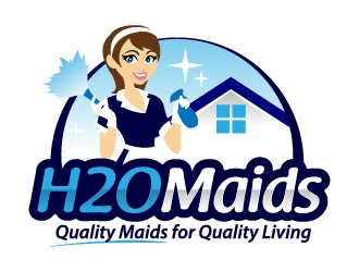 H2O Maids Quality Maids for Quality Living logo design by jaize