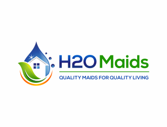 H2O Maids Quality Maids for Quality Living logo design by ingepro